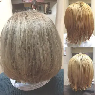 ミディアム セミロング 推し活専用 【派手髪】飯野ゆかりのヘアスタイル