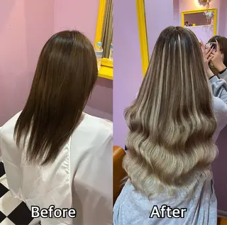 ロング シール+ちび編み込み エクステ梅田🐨のヘアスタイル