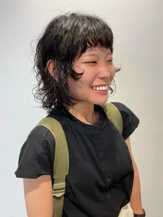 セミロング パーマ ショート/ボブ/ パーマ/井上のヘアスタイル