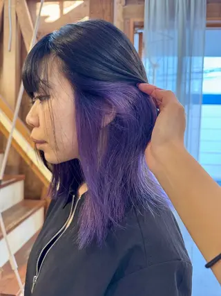 セミロング カラー 透明感カラー/ハイト ーン/メイク/umiのヘアスタイル