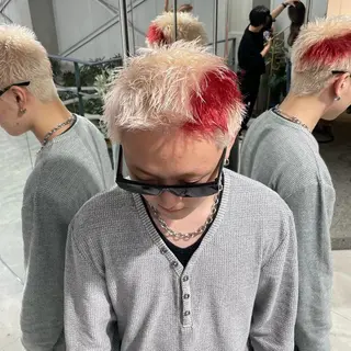 ショート カラー メンズ 花香竜太/エクステ /ハイトーンカラーのヘアスタイル