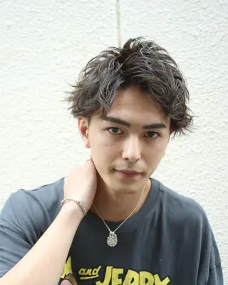 ショート カラー パーマ ヘアアレンジ メンズ 【メンズヘアの匠】 タニ　心斎橋　アメ村のヘアスタイル