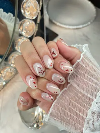 ネイル 23時まで❤︎韓国、 ワンホンネイルのネイルデザイン