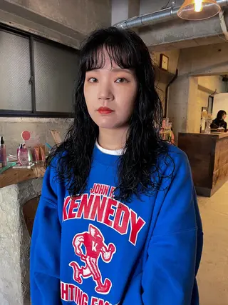 ロング パーマ パーマ/レイヤー 岩山丈一郎のヘアスタイル