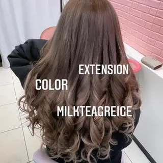 ロング カラー エクステ🩵ブリーチ 韓国ヘア🩵KAEのヘアスタイル
