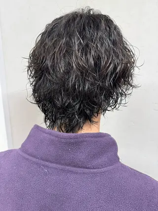 ミディアム パーマ メンズ パーマ/ハイトーン /吉田眞のヘアスタイル