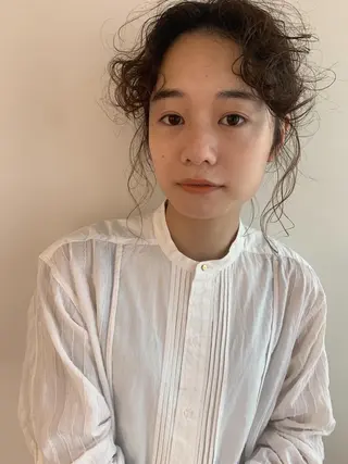 ミディアム ヘアアレンジ 安村 美奈のマツエク・マツパデザイン