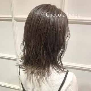 セミロング カラー 髪質改善カラー&TR 縮毛矯正/弱酸性矯正のヘアスタイル