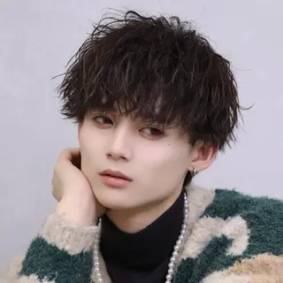 パーマ メンズ メンズ特化/パーマ/ ブリーチ/福島 千颯のヘアスタイル