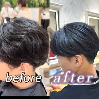 メンズ 横浜｜韓国レイヤー｜ 暖色カラー｜まなとのヘアスタイル