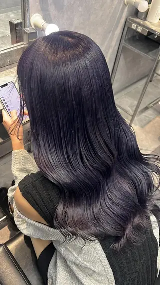 セミロング カラー mimiiy梅田 中崎町ハイトーンのヘアスタイル