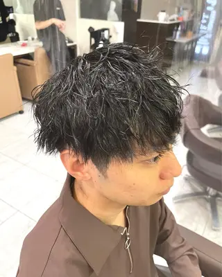 ショート パーマ メンズ ❄️メンズカット 落合諒❄️のヘアスタイル