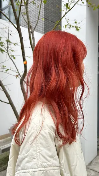 セミロング カラー じゅわっと暖色カラー 🍊Moemiのヘアスタイル