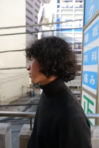 ミディアム パーマ メンズ パーマ/藤沢 湘南/HYOのヘアスタイル