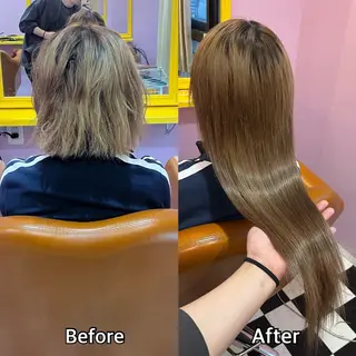 ロング シール＋ちび編み込み エクステ梅田🐨のヘアスタイル