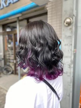 ミディアム ゆぴ☾‪/推しカラー /ハイトーンのヘアスタイル