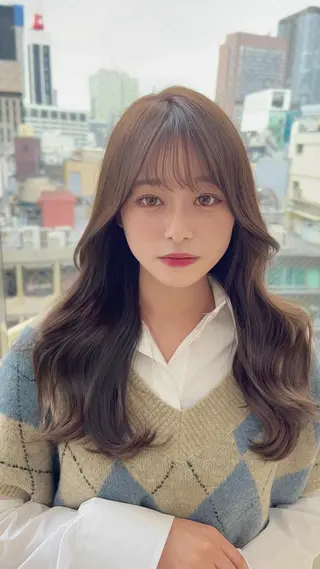 ロング レイヤーカット/ 顔まわり/アオイのヘアスタイル