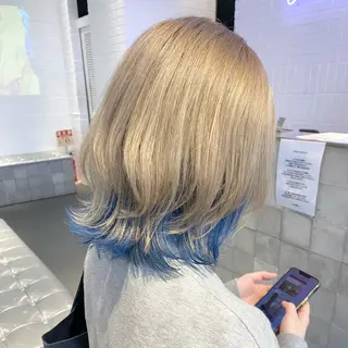 ミディアム カラー ハイトーン sala 透明感🎀💭のヘアスタイル