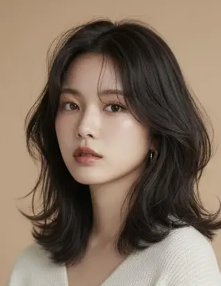 セミロング カラー 中韓🇨🇳🇰🇷 トレンド＆髪質改善のヘアスタイル