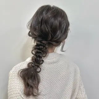 ロング ヘアアレンジ ブリーチなしベージュ /ヘアセット/ミユのヘアスタイル