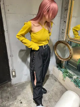 セミロング カラー 小笠原 悠斗のヘアスタイル