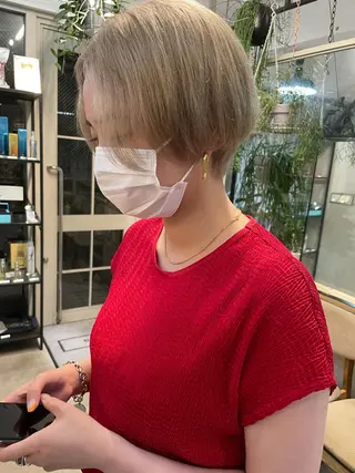 ショート 小顔レイヤー×コンパ クトボブ/林隆平のヘアスタイル