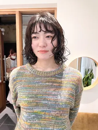 ミディアム パーマ ミディアムパーマ /癖毛パーマのヘアスタイル