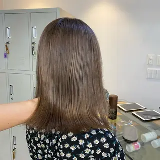 ミディアム カラー パーマ ヘアアレンジ メンズ キッズ ネイル マツエク・マツパ アイブロウ 暖色系/透明感 治野心のヘアスタイル