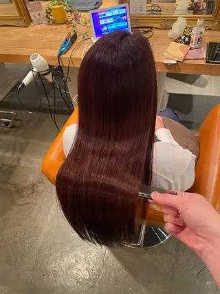 ロング カラー 髪質改善／美髪矯正 林田和真のヘアスタイル