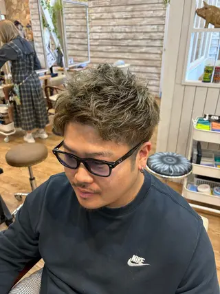 ショート カラー パーマ メンズ †山尾 大輝†のヘアスタイル