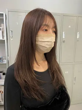 ロング カラー ブリーチなしカラー ダブルカラーエクステのヘアスタイル