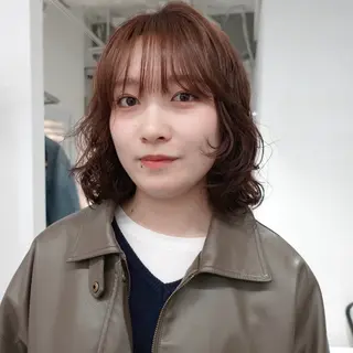 ミディアム パーマ ヘアアレンジ 🌐サトウ リョウ🌐のヘアスタイル