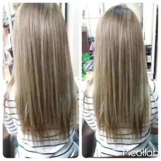 セミロング カラー 下妻 カラーエクステ難波のヘアスタイル