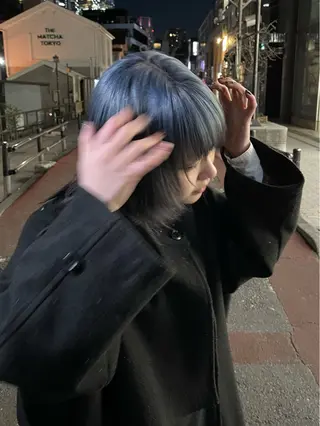 セミロング カラー メンズカット パーマ[佐橋]のヘアスタイル