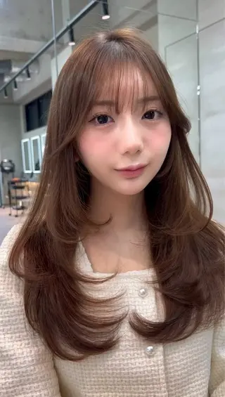 ロング カラー 🎀大川 錬🎀 ブリーチなしWカラーのヘアスタイル