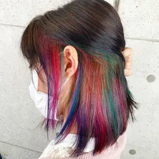 ミディアム カラー 福森 みずきのヘアスタイル