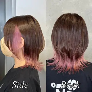 ショート カラー ヘアアレンジ ｲﾝﾅｰｶﾗｰ屋さん 🫧伊藤拓実のヘアスタイル