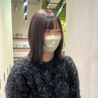 ミディアム saki‪🌱‬♡ /ボブ/透明感カラーのヘアスタイル