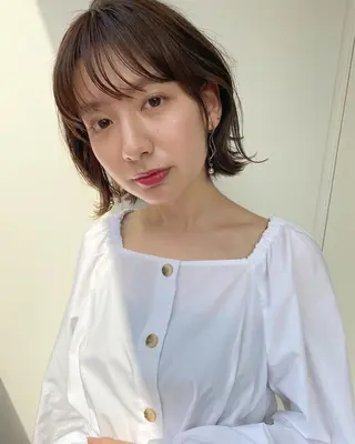 ショート カラー ボブ、ミディアム得意 🤍Emmy🤍のヘアスタイル