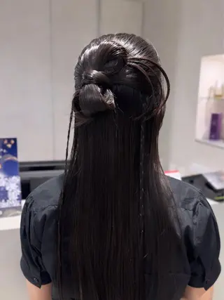 ロング ヘアアレンジ 🐈‍⬛カチモリ/暖 色/𝐌𝐢𝐤𝐮のヘアスタイル