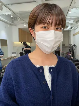 ショート カラー パーマ/透明感カラー /ボブ/吉田一生のヘアスタイル