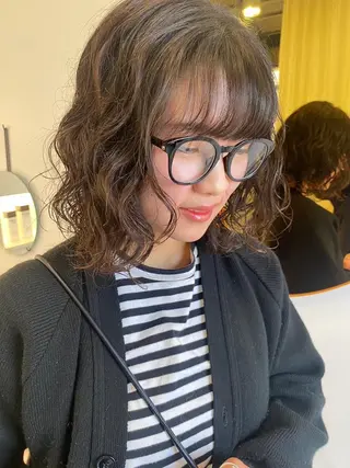 パーマ ミディアム ☘️カワベ　ユキヒト /EDAME 店長のヘアスタイル