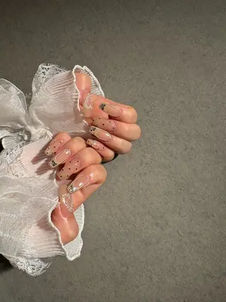 ネイル I-nailロング /ワンホン/キラキラのネイルデザイン