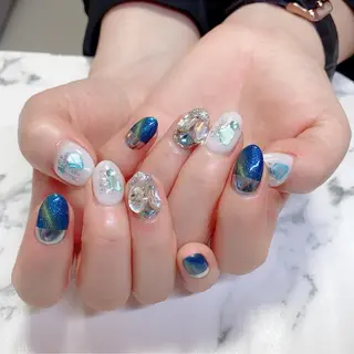 ロング カラー ネイル Q Free nailsのネイルデザイン
