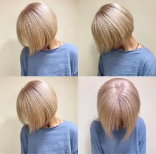 ミディアム カラー パーマ ヘアアレンジ メンズ キッズ ネイル マツエク・マツパ アイブロウ ブリーチ特化型✂️ ハイトーンカラー👨のヘアスタイル