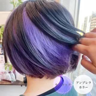 ショート カラー アンブレラカラー💫 フェイスフレーミングのヘアスタイル