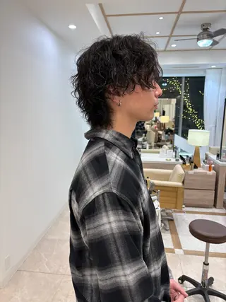 ミディアム パーマ メンズ メンズヘア/レイヤー /ボブ山内春輝のヘアスタイル