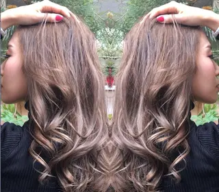 ロング カラー パーマ ヘアアレンジ Device ディバイスのヘアスタイル