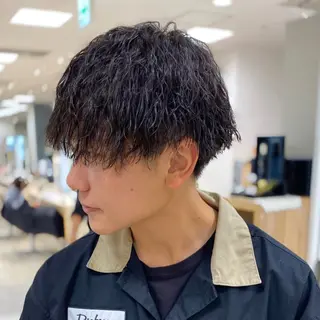 ミディアム パーマ メンズ 銀座/ハイライト特化 🌿ブリーチ/片山のヘアスタイル