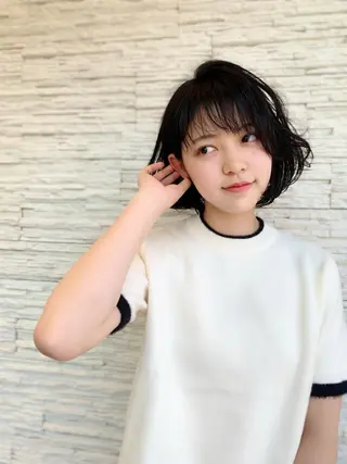 ショート パーマ トップスタイリスト 💙藤原 純のヘアスタイル